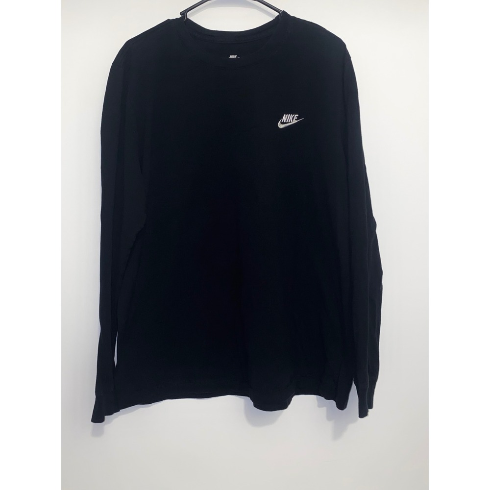 Nike Mens Long Sleeve‎ T-Shirt Black Embroidered Futura Logo Crew Neck XL